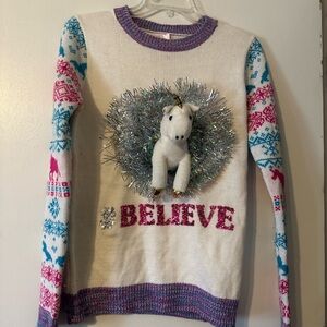 3d unicorn ugly Christmas sweater